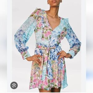 Zara Multicolor Ruffle Floral Dress